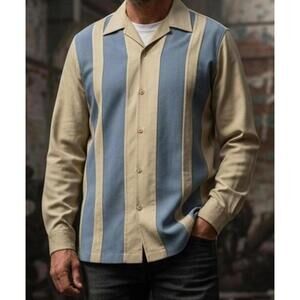 Nat Nast Luxury Originals Long-Sleeve Button-Down Mens Silk Shirt - M